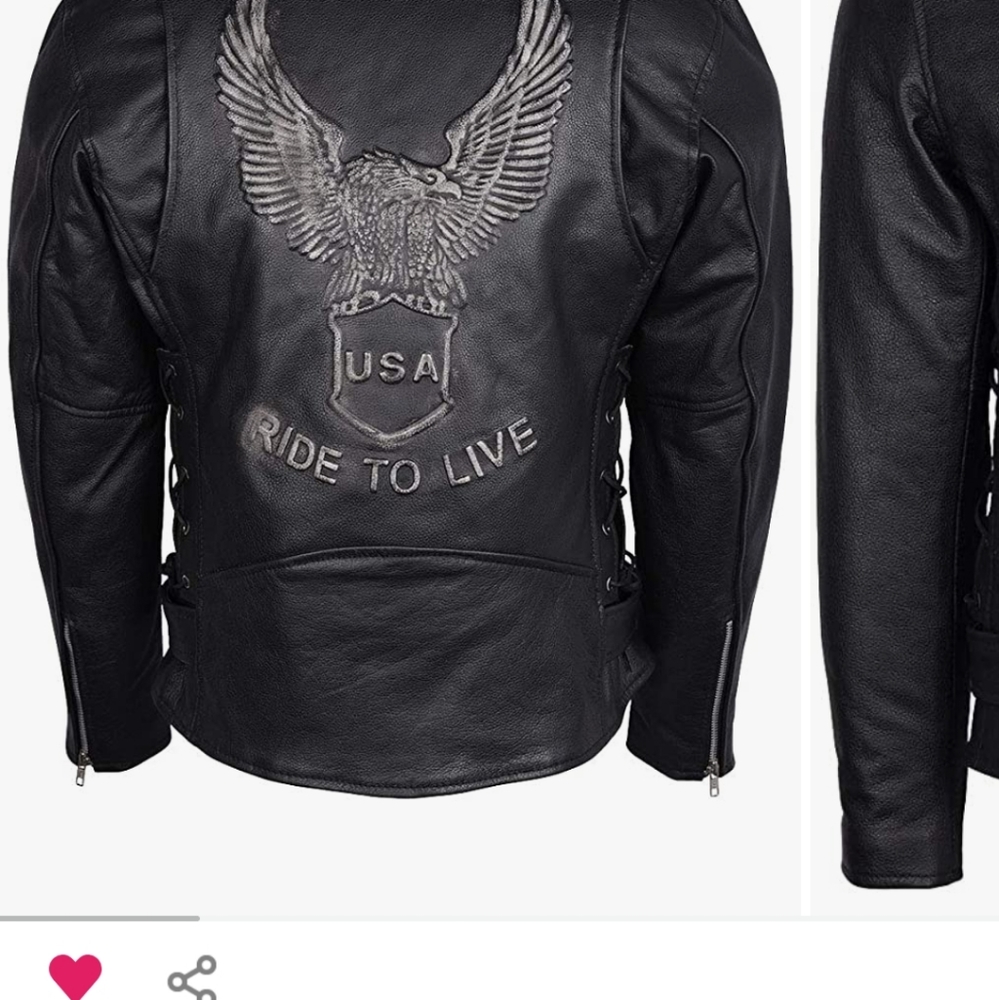 Classic leather motorcycle jacket